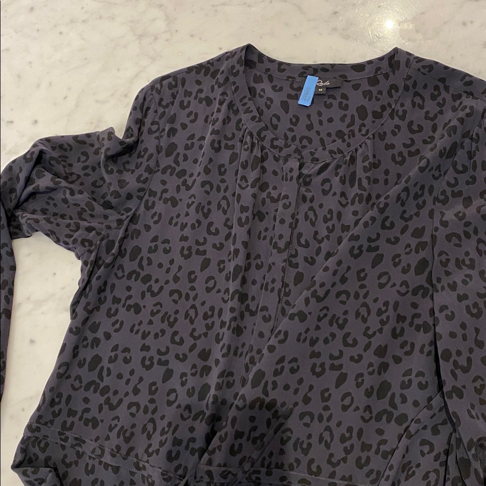 Rails Leopard Print Long Sleeve Blouse